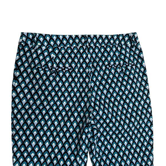 Max Mara Trousers Size 12 Blue Print Papy Cigarette Stretch NEW - Picture 6 of 11